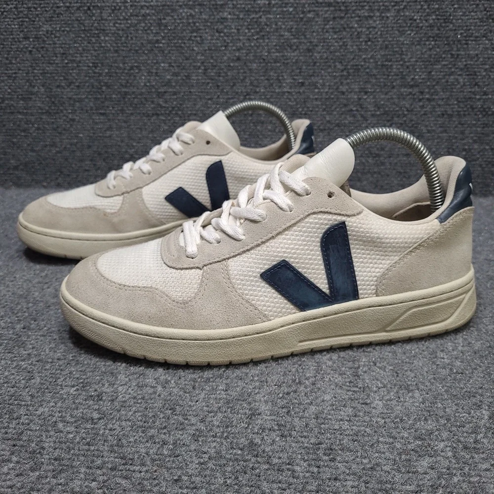 VEJA V-10 B-Mesh Womens Size US 10 / Mens 8 EU 41 White Beige Nautico Sneakers